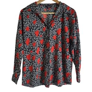 Heart Patterned Button Down Shirt